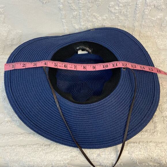 PETER GRIMM Women's Sun Hat Sz OS Blue Summer Nautical Cruise Ship Cabana Beachy - Picture 10 of 10